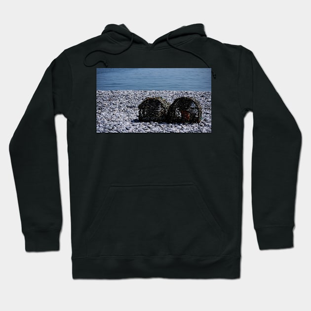 Lobster Pots on a Beach Hoodie by jalfc46